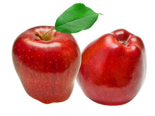 red apple isolated on white background