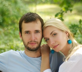 Fototapeta premium Beautiful couple outdoors.
