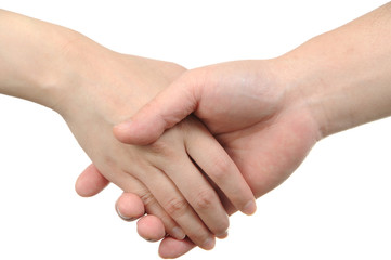Closeup of people shaking hands