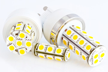 two LED bulbs G9 and one LED bulb G4