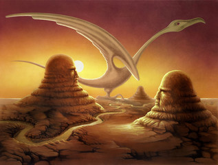 Surreal Landscape with Stone Sculptures © PRILL Mediendesign