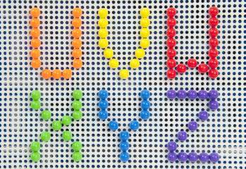 letter a dots pattern  in bright colours.