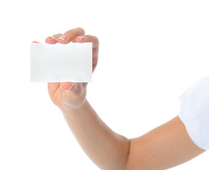 card blank in a hand