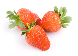 Beautiful strawberries isolated on white