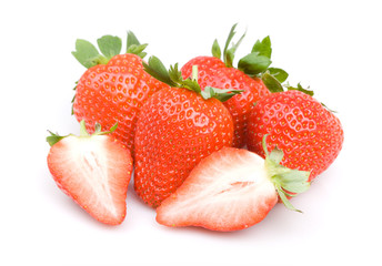 Beautiful strawberries isolated on white