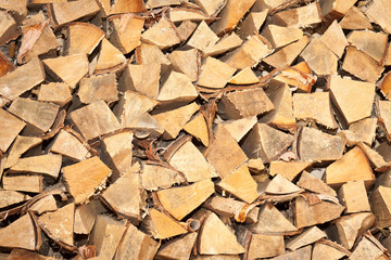 Stacked fire wood background