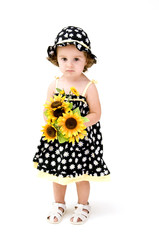 Baby Girl with Sunflower