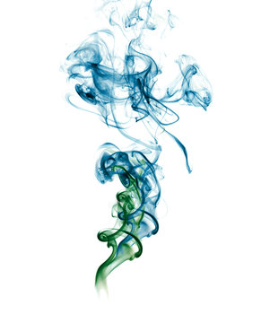 Abstract blue green Smoke