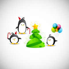 merry christmas, funny penguins