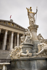 Fototapeta na wymiar Pallas Athene in front of austrian parliament