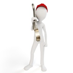 3d man engineer with wrench