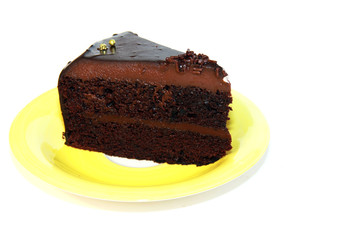 a piece of chocolate cake