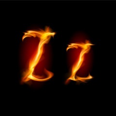 Fiery font. Letter Z
