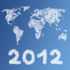Fototapeta na wymiar Szczęśliwego nowego roku 2012 koncepcja chmury
