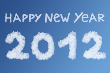 Happy new year 2012 clouds concept