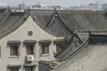 Fototapete Altstadt von Xian, Blick über die Dächer © koep