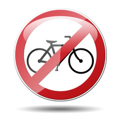 Señal prohibido bicicleta