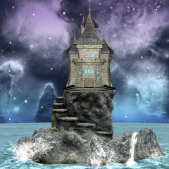 Castello incantato su un'isola © EllerslieArt