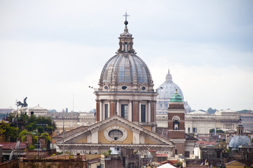 Naklejka na ściany i meble Domes in the city of Rome, Italy