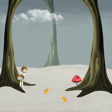 Foresta invernale disegnata