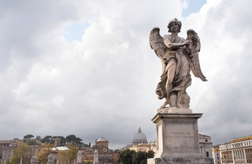 Fototapeta na wymiar San Angelo Bridge in Rome, Italy