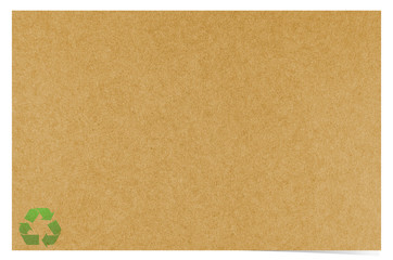 Blank recycled paper craft stick on white background