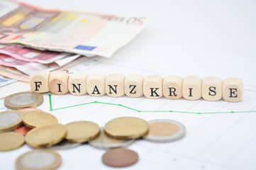 Finanzkrise Schriftzug