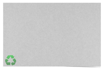 Blank recycled paper craft stick on white background