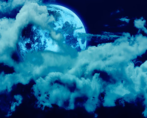 Obrazy na Szkle  księżyc w pełni nocnego nieba