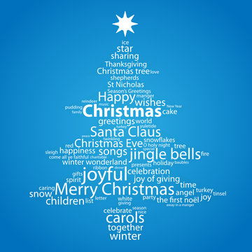 "CHRISTMAS" Tag Cloud (tree icon card happy merry greetings)