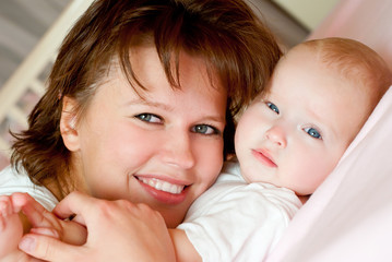 young mother with baby