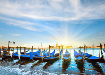 Venice gondolas at sunset © wildman