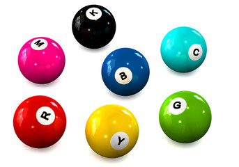 RGB & CMYK Billard freigestellt