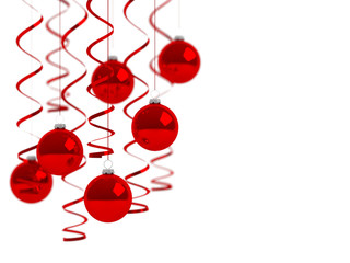 Obraz premium Christmas balls on white background.
