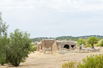 Fototapeta na wymiar ruins of Roman villa, Sao Cucufate, Alentejo, Portugal