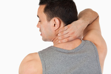 Fototapeta premium Young man having a back pain