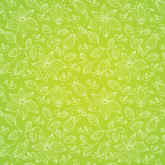 Floral seamless pattern with birds