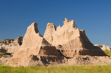 Fototapeta na wymiar Badlands formation in the summer heat