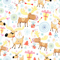 New Year's texture with moose