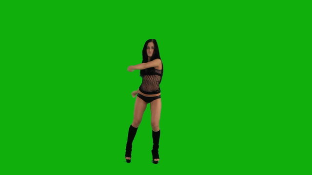 girl  dansing on the green screen