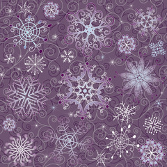 Violet Christmas seamless pattern