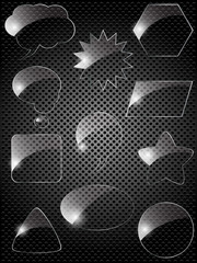 Glass framework set on black background