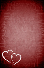 I love you hearts card illustration design