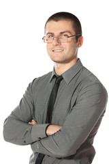 Portrait of young businessman in eyeglasses