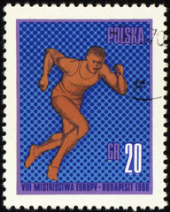 Runner on post stamp