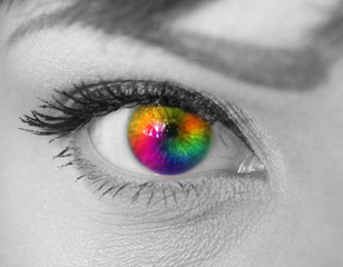 Beautiful colorful woman eye