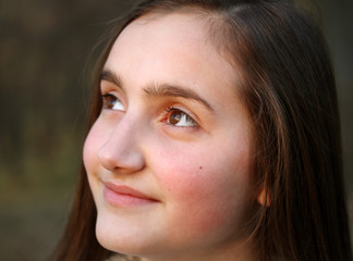Fototapeta premium Close-up portrait of young beautiful girl