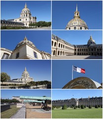 Les Invalides à Paris, 8 photos pour carte postale	
