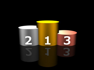 gold silver and bronze winner pedestal