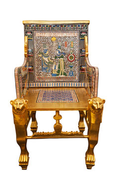 Copy Tuthankamen's Golden Throne isolated with clipping path